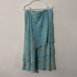 Vintage Layered Chiffon Asymmetrical Skirt Size 8 Floral Fairy Y2K